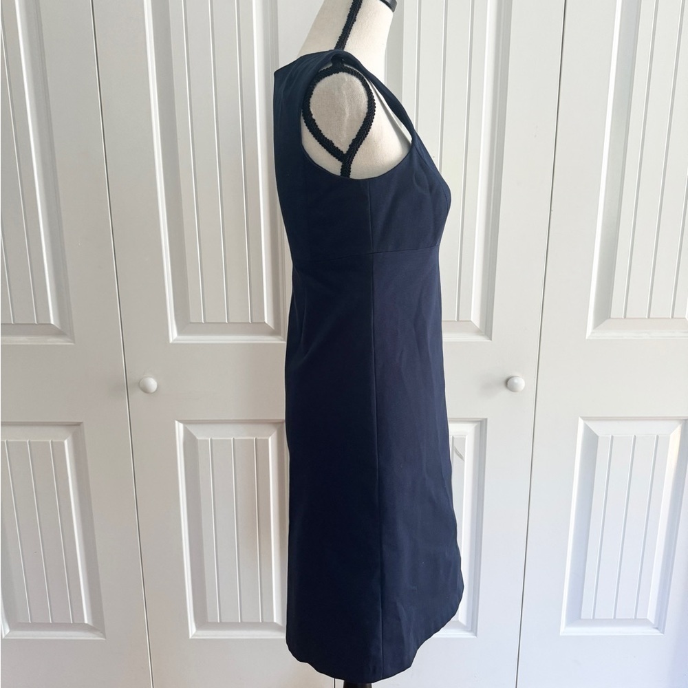 CHAIKEN Navy Blue Portrait Neck Sheath Dress Sleeveless Size 2 NWT - Picture 6 of 11